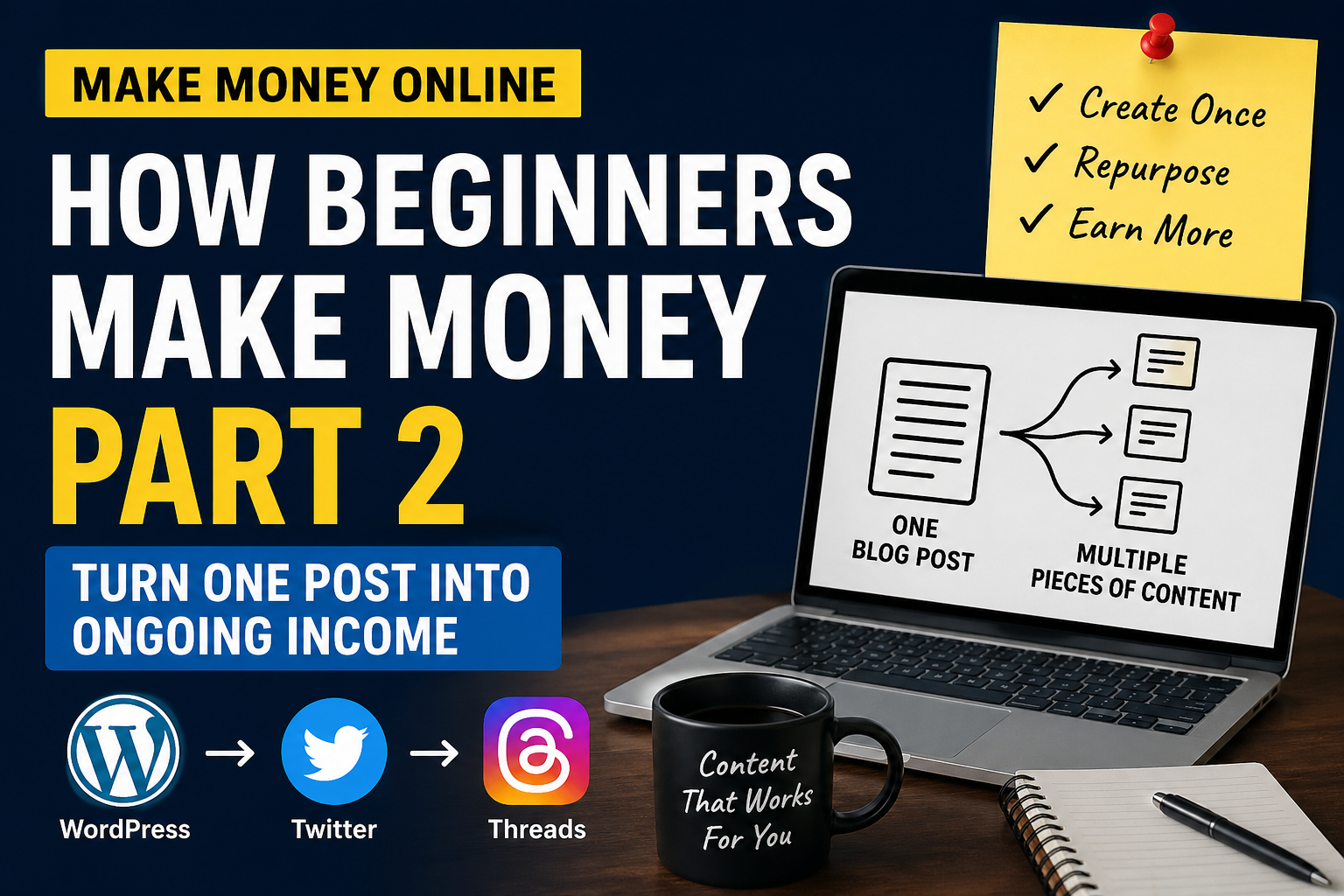 How Beginners Make Money Online (Part 2) — Turn One Post Into Ongoing Income