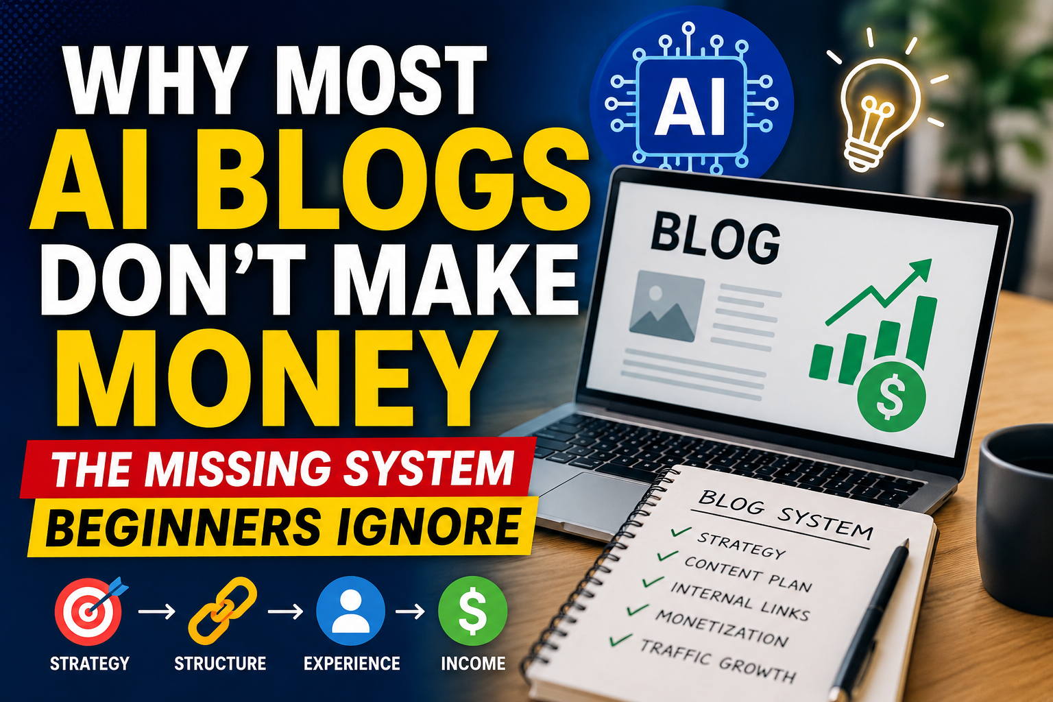 Why Most AI Blogs Don’t Make Money: The Missing System Beginners Ignore